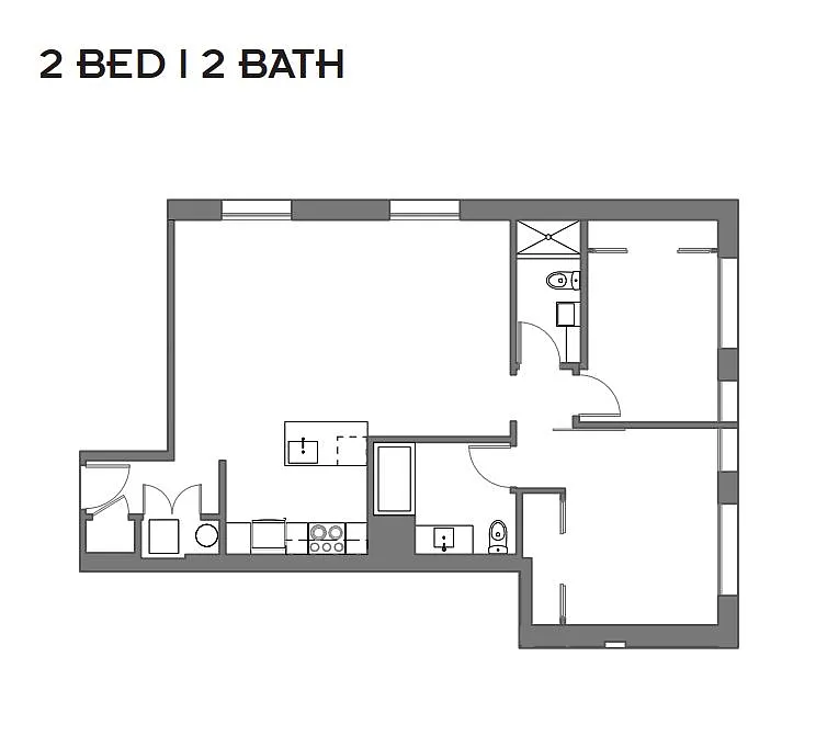 Floor plan 2 Bedroom 2 Bath