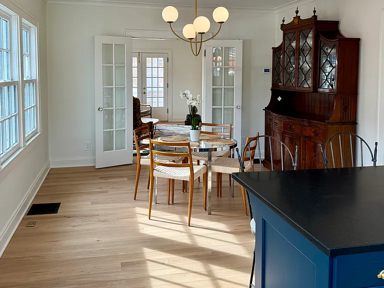 View from kitchen looking towards dining and living areas
