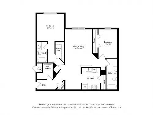 Floor plan Two Bedroom