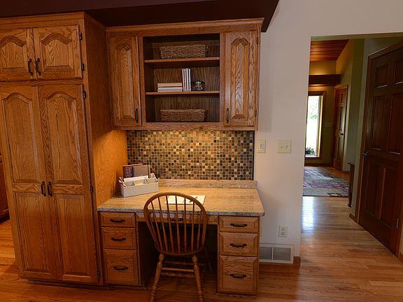 Desk in kitchen area