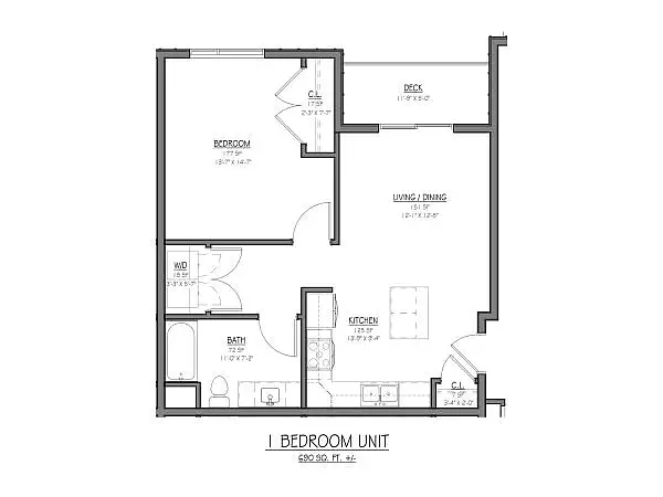 Floor plan 1 Bedroom