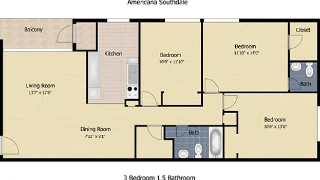3 Bedroom 1.5 Bath 3 Bedroom 1.5 Bath