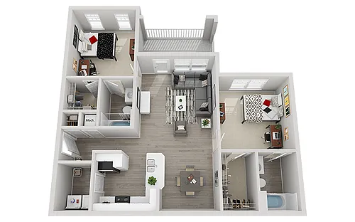 Floor plan 2x2 Upgraded