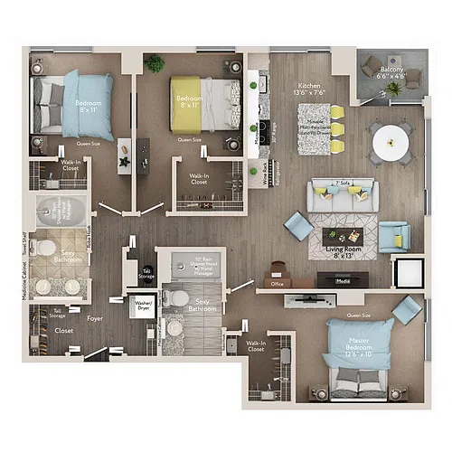 Floor plan D2PH Den