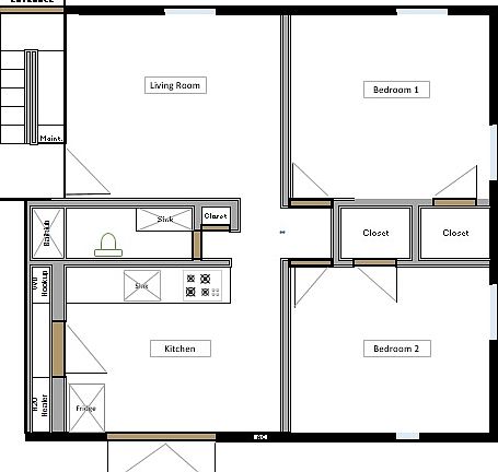 Two Bedroom, One Bath