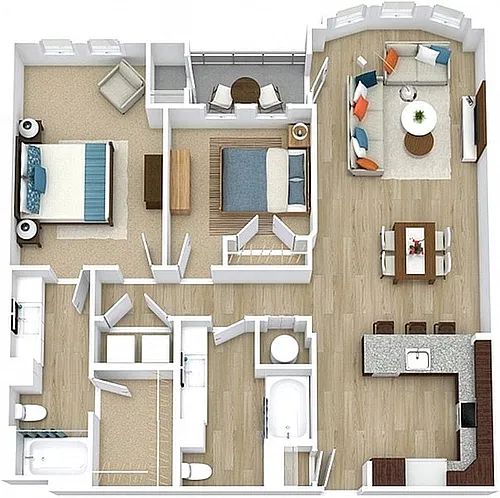 Floor plan 2x2C