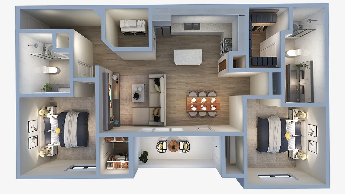 Floor plan 2 Bedroom 2 Bathroom