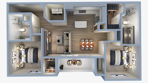 Floor plan 2 Bedroom 2 Bathroom