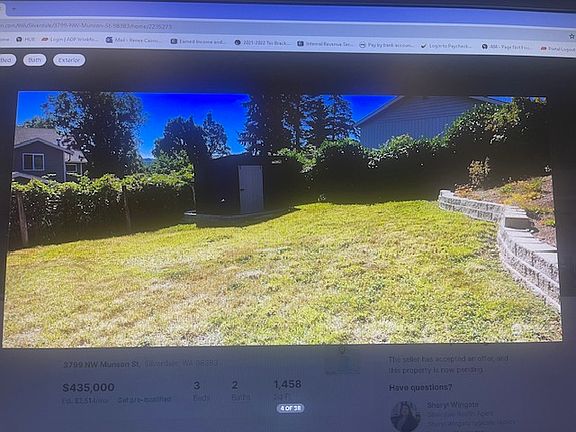 Private fenced backyard