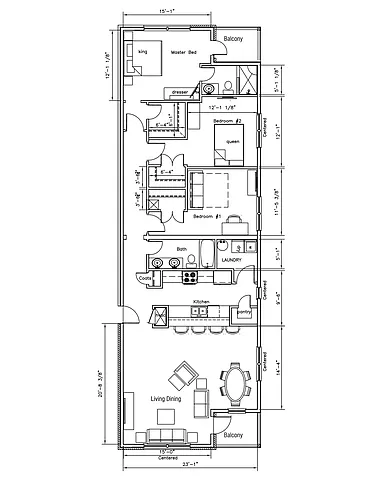 Floor plan Three Bedroom