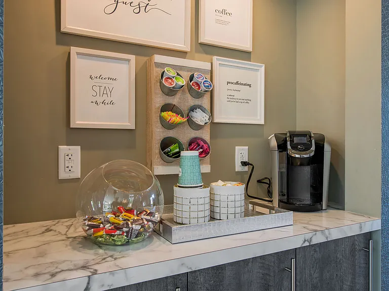 Savor complimentary coffee while our team assists you at our leasing center. Get to know us over a cup and let's discuss your ideal home!