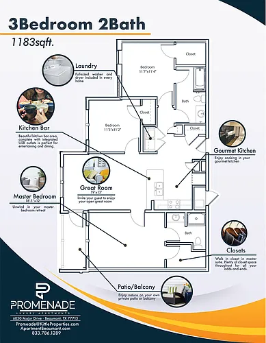 Floor plan Three Bedroom