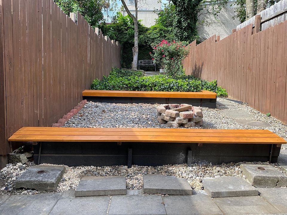 Backyard (private) - 4 zone space with firepit and seating