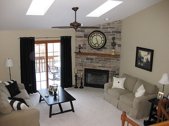 Living Room with two story fireplace