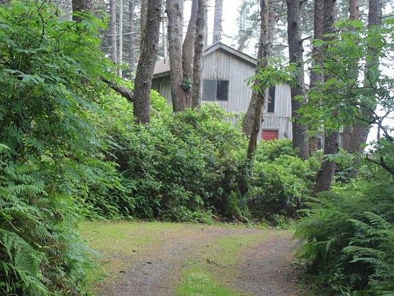 The driveway into the beach house. Wooded and private.