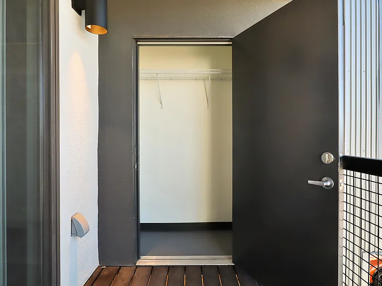 216 Balcony, 316 is top floor, with storage on opposite side of balcony.
