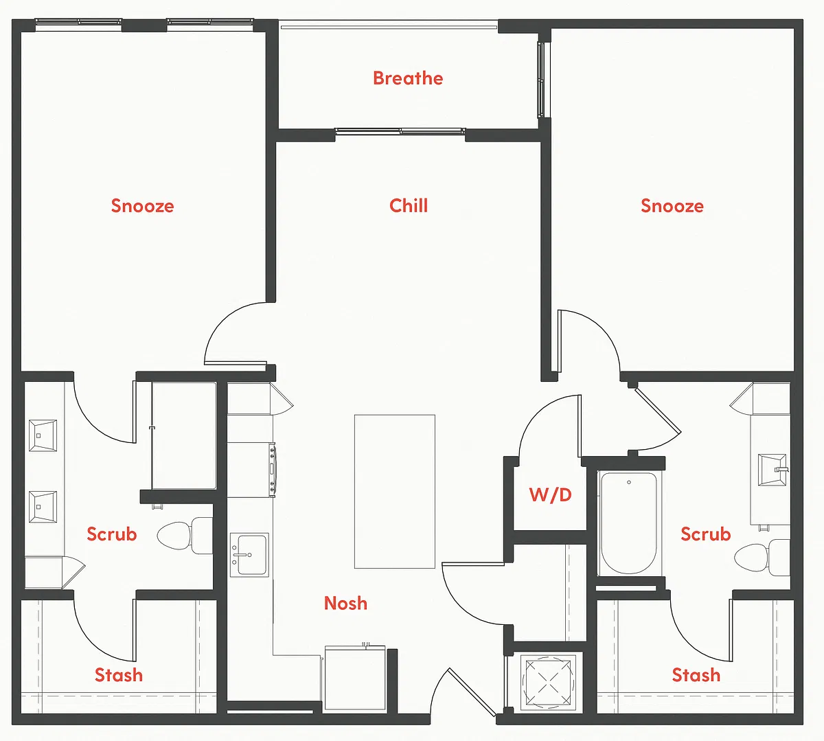 Floor plan B3 2Bed/2Bath