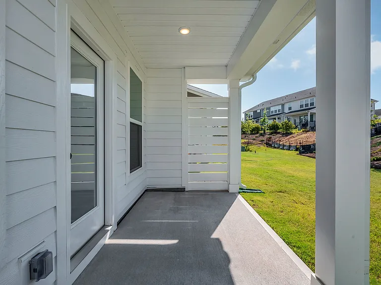 Shaded back porch area.