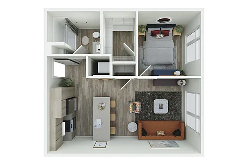 Floor plan 1X1 - 101