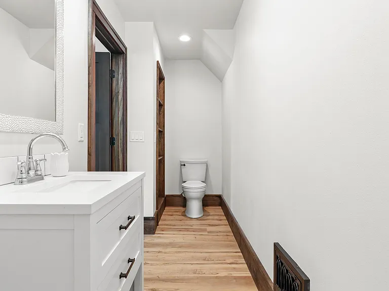Here is the shot taken from the shower showing the vanity.