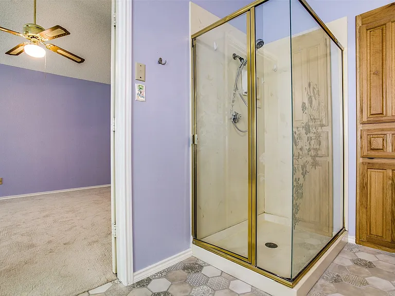 Separate shower.