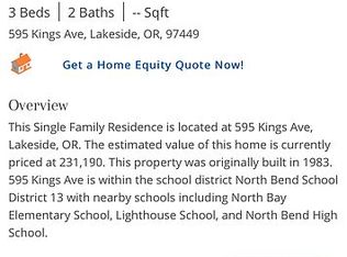 595 Kings Ave, Lakeside, OR 97449