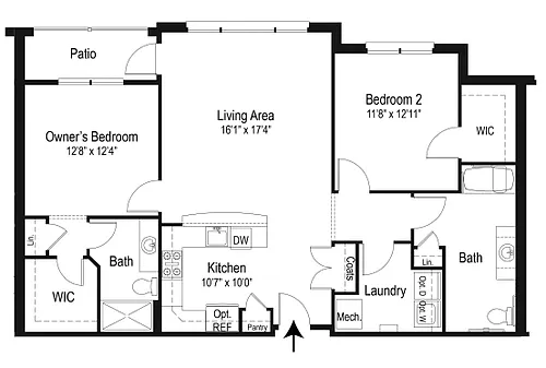 Floor plan 2B/2B