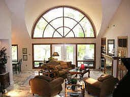 Large living room with built- ins