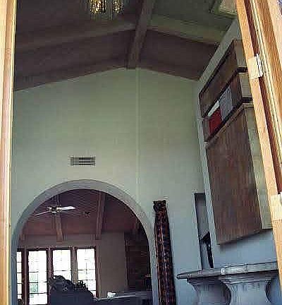 View of house entranceway through front door