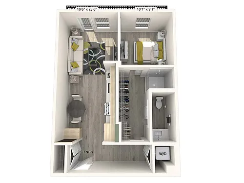 Floor plan AM3V-FinishI-646sf
