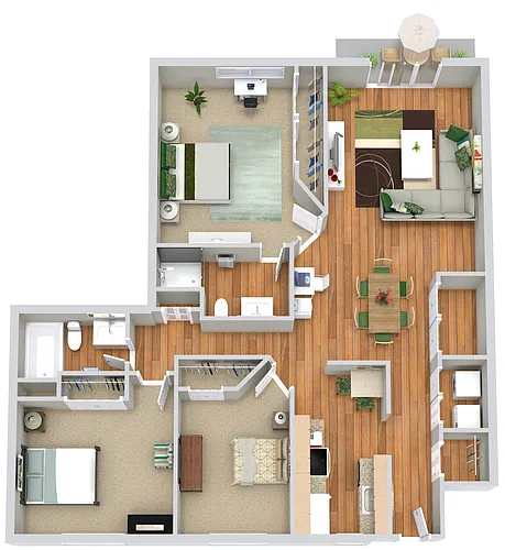 Floor plan 3 Beds | 2 Baths Lower