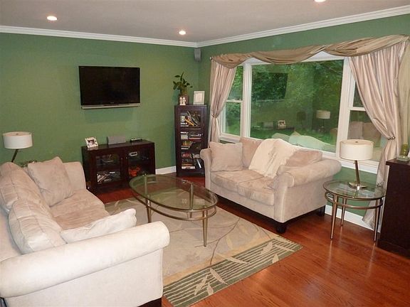 Living Room with refinished original hardwood floors