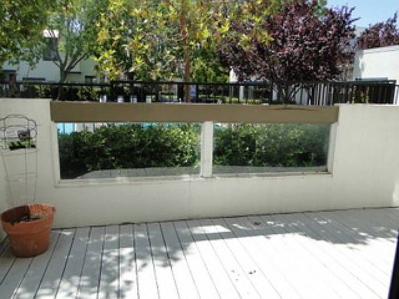 balcony overlooking pool