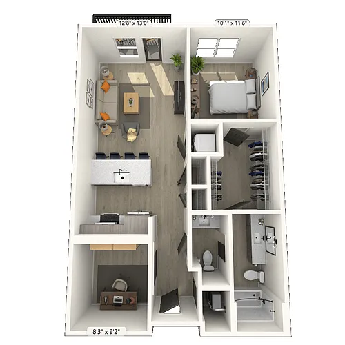 Floor plan A11 1x1 853 SF-FP