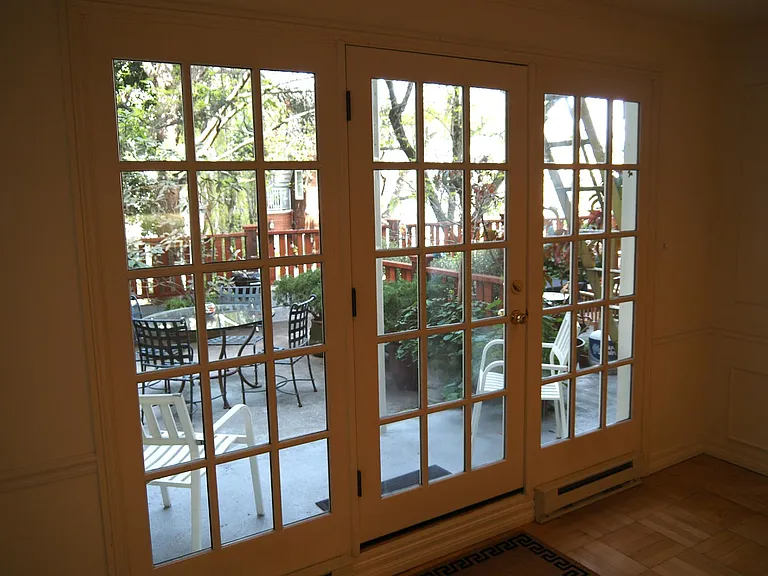 Large, secure, private patio maintained by gardener. Room for personal plants. Patio furniture included.