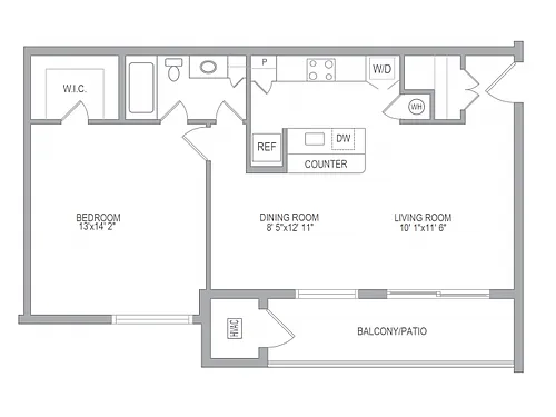 Floor plan 1BR/1BA