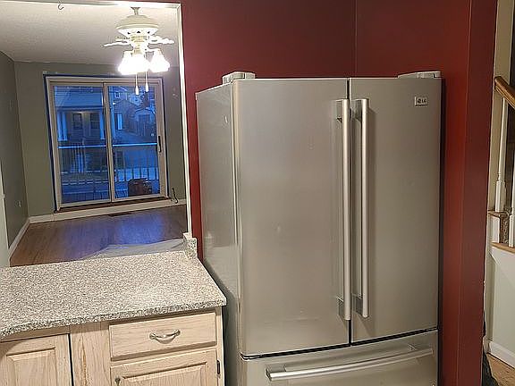 Kitchen opens to living area