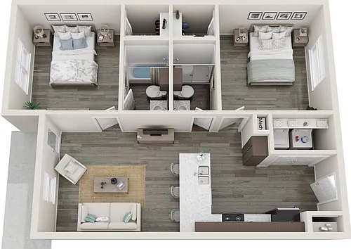 Floor plan Apex 1 Two Bedroom