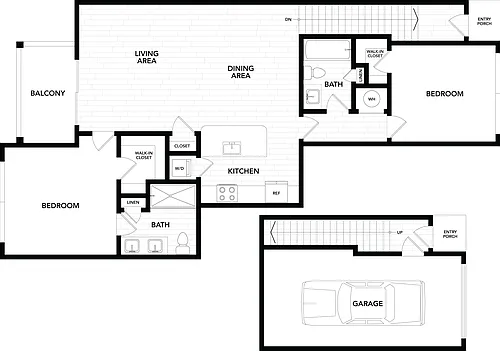 Floor plan 2 Bed/2 Bath-C2G