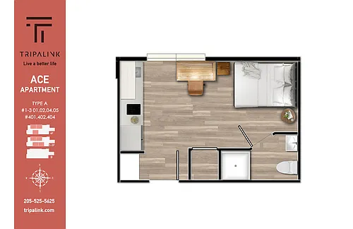 Floor plan Studio - 234 sqft