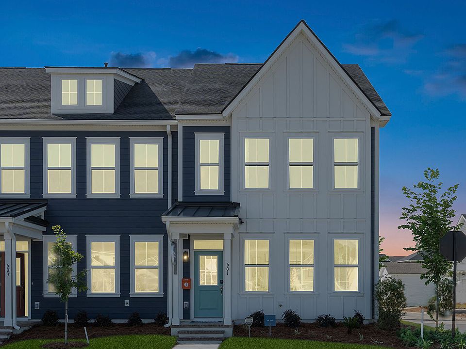 The exterior of the Sage townhome by Brookfield Residential at Nexton.