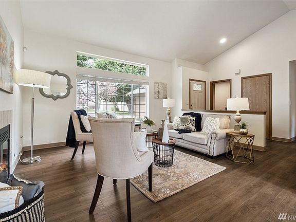 High ceilings add to the spaciousness of this room. 