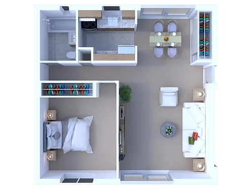 Floor plan 1 BR - 1 BTH