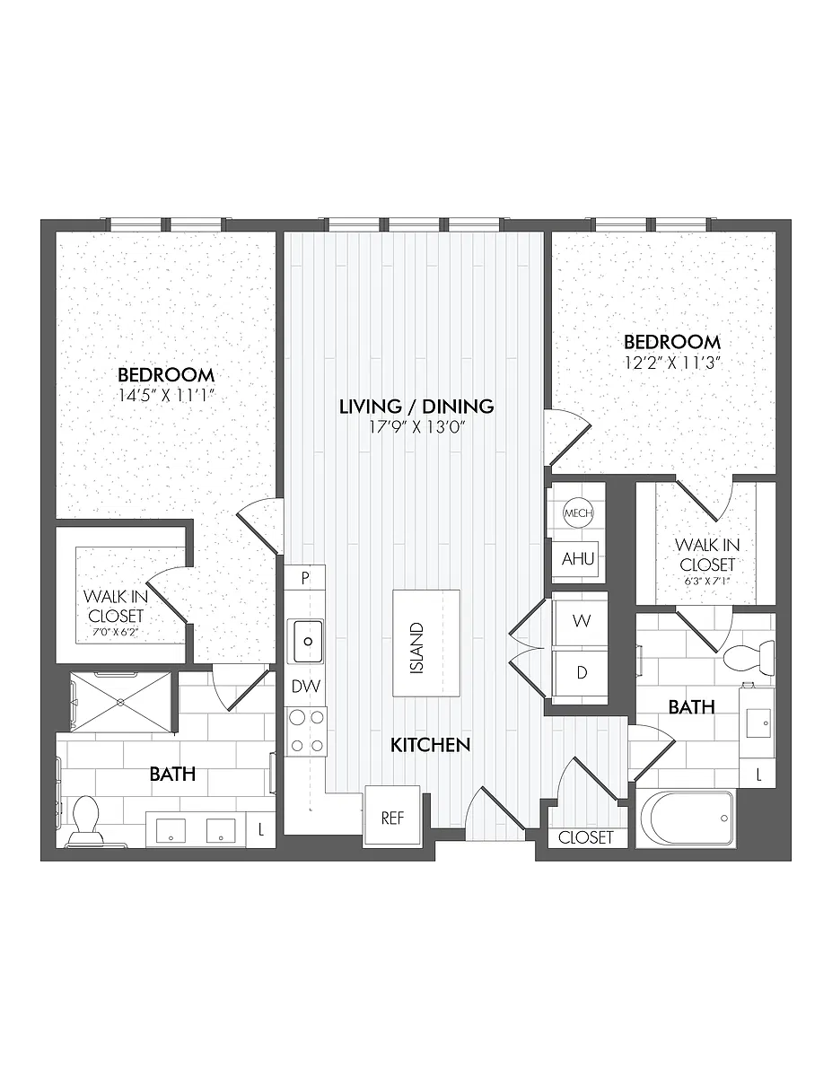 Floor plan 2 Bed/2 Bath-B6a