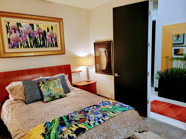 The Iris Suite has Vangough touches and luxurious Copenhagen Queen bed
