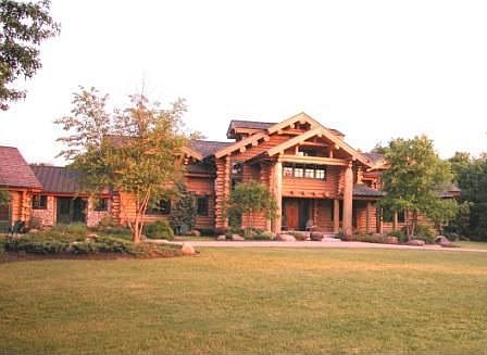 Luxury Log Home 8,812 sf on very private 8.36 acres. Pond, Stream & Ravine