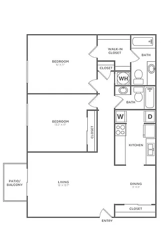 Floor plan Magnolia (1042 SF)