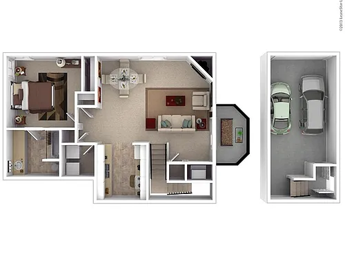 Floor plan 1x1TH1G