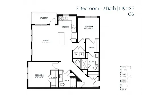 Floor plan Two Bedroom C6
