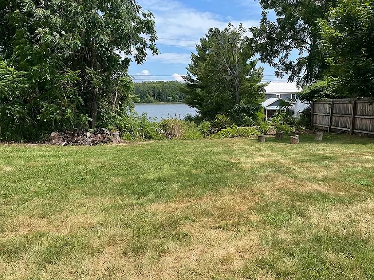 Private yard with views of the Hudson